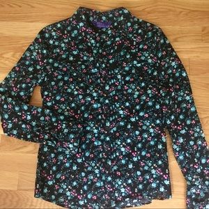 Miley Cyrus & Max Azria Floral Button Down Top!